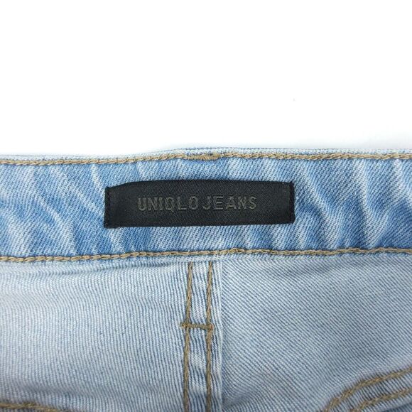 UNIQLO Raw Hem High Rise Skinny Fit Flared Ankle Crop Jeans Women 28 Light Denim - Picture 7 of 7